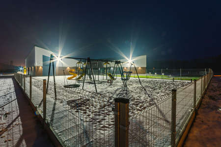 Building of a public kindergarten in a small town, Poland.の写真素材