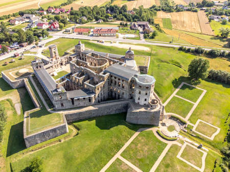 Krzyztopor Castle in Ujazd is a ruin full of magic and mystery lost among the fields and hills of OpatÃ³w Land, Polandの写真素材