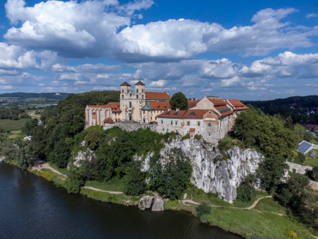 Historic buildings of the Benedictine Abbey in Tyniec, Krakow, Poland.のeditorial素材