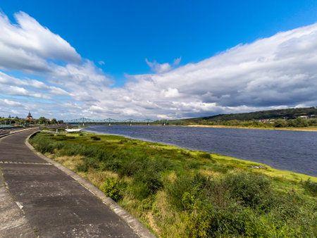 View of the old town in the city of Wloclawek, Poland.の写真素材