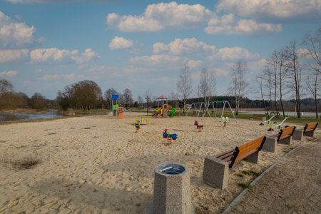 Playground and gym and a place to relax in the fresh air.の写真素材