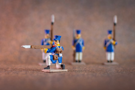 Little plastic soldiers, printed on a 3D printer.の写真素材