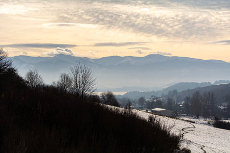 Winter in the Slovak Tatra Mountains full of snow.の写真素材