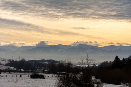 Winter in the Slovak Tatra Mountains full of snow.の写真素材