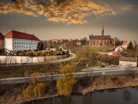 Castle and cathedral basilica in the city of Sandomierz, Poland.