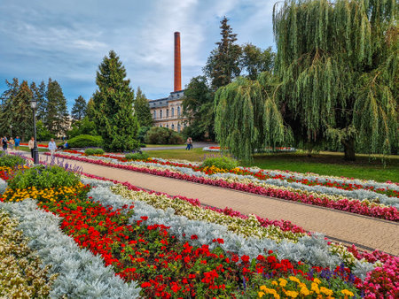 Spa park in Ciechocinek, Poland.の写真素材