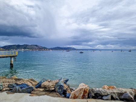 Coast of the Pacific Ocean, California in the USA.の写真素材
