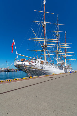 The waterfront of the Port of Gdynia in Poland.