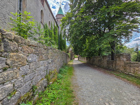 Lesna Skala Castle in Szczytna, Poland.の写真素材