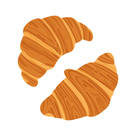 Illustration of ruddy chocolatin, front and side view from different angles, french pastries, bun with chocolate.のイラスト素材