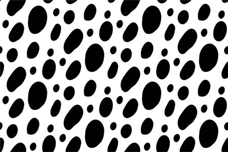 Abstract seamless pattern of Dalmatian spots, black ovals on a white backgroundのイラスト素材