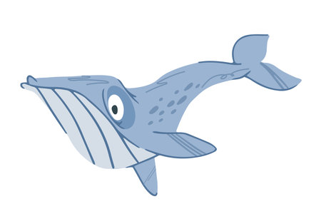 Childysh doodle illustration of a whale for printing on posters and fabricのイラスト素材