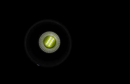 Abstract composition as wallpaper of a led bulb on black background