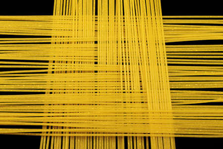Spaghetti lattice shape texture on black background
