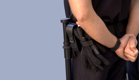A police officer or security officer trained and ready for duty