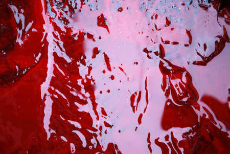 Blood texture, seen from above, deep redの写真素材