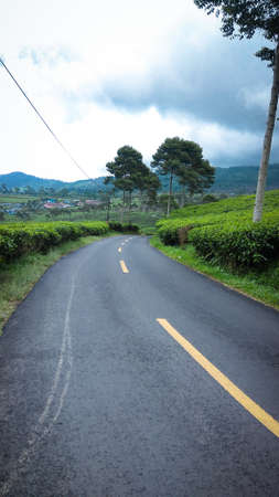 Street atmosphere ciwidey, bandung. Indonesia.の写真素材