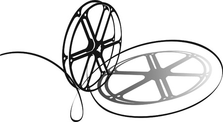 Movie reel with strip and shadowのイラスト素材