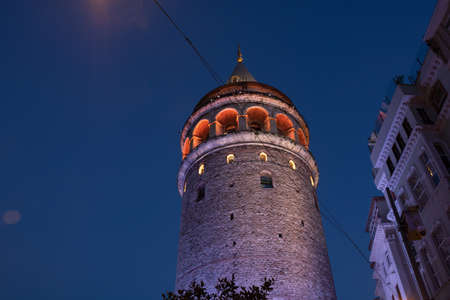 Galata Tower at night