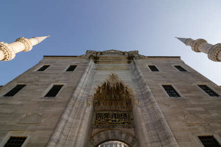 Gate and Minarets of Suleymaniye Mosqueの写真素材