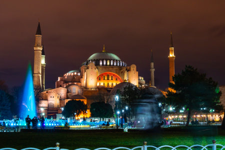 Hagia Sophia at nightのeditorial素材