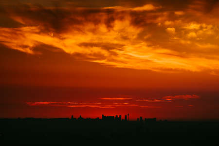 Sunset over the cityの写真素材