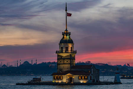 Maiden's Tower at duskの写真素材