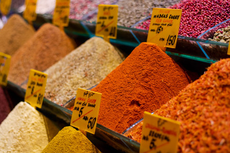 Spicies on the stand in Spice Bazaar - Istanbulのeditorial素材