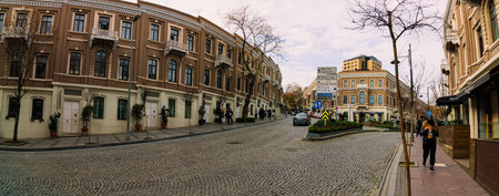 Istanbul Turkey - 12.29.2020: Panoramic view of Akaretler in Besiktas.