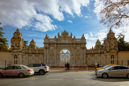 Istanbul Turkey - 12.29.2020: Main gate of Dolmabahce Palace in Istanbul.のeditorial素材