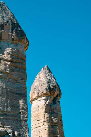 Fairy Chimneys or Peri Bacalari in Cappadocia Turkey. Gorkundere Vallay in Goreme. Tourism in Turkey. Hiking trails in Cappadocia.の写真素材
