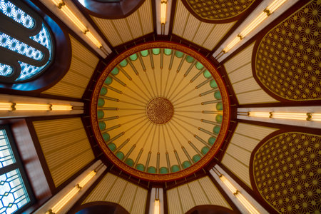 Istanbul Turkey - 9.6.22021: Interior of Taksim Mosque in Beyoglu Istanbul. Ramadan, iftar, islamic background photo.のeditorial素材