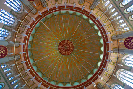 Istanbul Turkey - 9.6.2021: Interior of Taksim Mosque in Beyoglu Istanbul