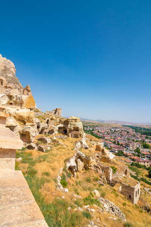 Kayakapi in Cappadocia Urgup Nevsehir. Historical and geological formations houses in Urgup. Fairy chimneys.の写真素材