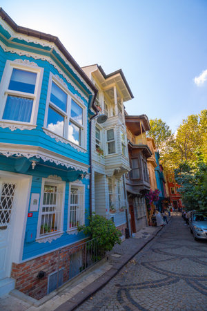 Kuzguncuk. Traditional houses in Kuzguncuk Uskudar Istanbul. Istanbul Turkey - 9.16.2021のeditorial素材