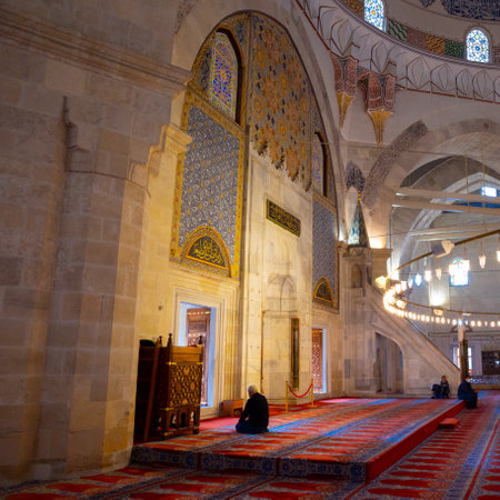 Ramadan background. Muslim man in the mosque. Ramadan or kandil or laylat al-qadr or islamic...