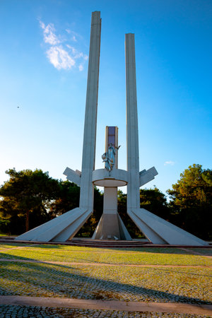 Lausanne Monument or Monument of Lausanne Peace Treaty in Karaagac Edirne. Edirne Turkey - 10.25.2021のeditorial素材