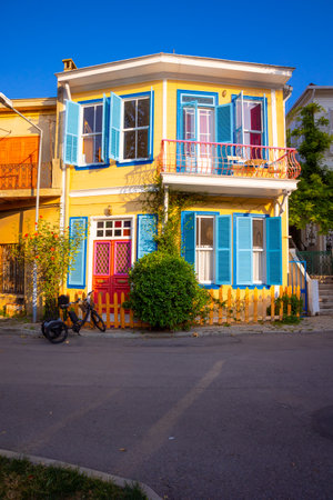 Colorful traditional house in Buyukada in Adalar or Princes' Islands. Istanbul Turkey - 9.28.2021のeditorial素材