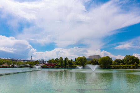 Genclik Parki or literally Youth Park in Ankara. Travel to Ankara background photo.の写真素材