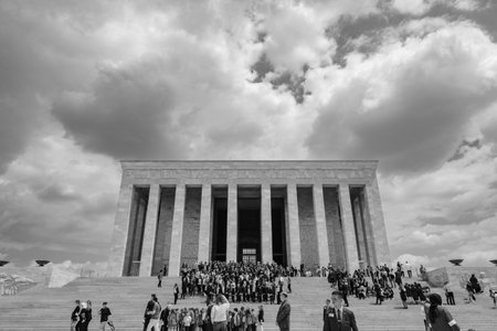 Anitkabir and Turkish people. Mausoleum of Ataturk in Ankara. 10th november memorial day of Ataturk or 10 November background photo. Ankara Turkey - 5.16.2022のeditorial素材