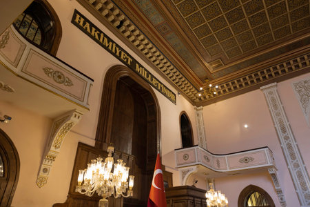 First building of the parliament of Turkey in Ankara Ulus. Birinci meclis binasi literally in...