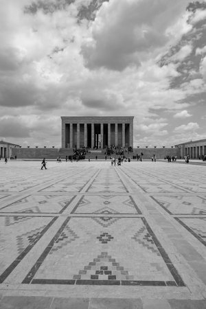 Anitkabir in Ankara. Monochrome photo of Anitkabir. 10 kasim or 10th november memorial day of Ataturk background vertical photo. Ankara Turkey - 5.16.2022のeditorial素材