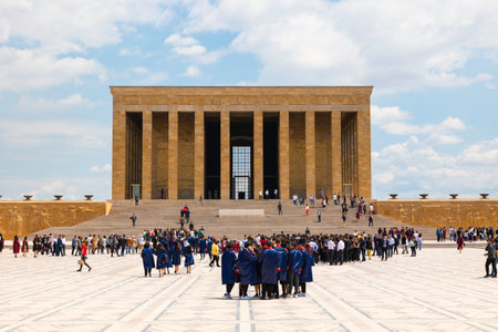 Anitkabir and Turkish people. 10th november memorial day of Ataturk background photo. Ankara Turkey - 5.16.2022のeditorial素材