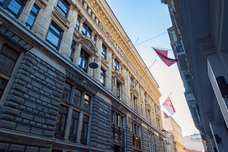 Salt Galata building in Bankalar Caddesi or Banks Street in Karakoy district of Istanbul. Istanbul Turkey - 8.20.2022のeditorial素材