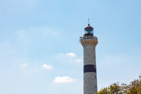 Lighthouse view at daytime with copyspace for text. Ahirkapi Lighthouse in Istanbul.の写真素材