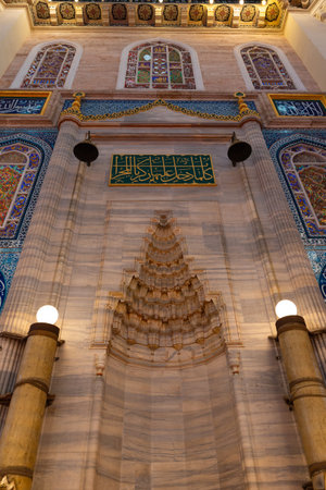 Mihrab of Suleymaniye Mosque. Islamic architecture. Istanbul Turkiye - 12.23.2022のeditorial素材