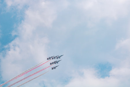Turkish Stars aka Turk Yildizlari on the cloudy sky. Istanbul Turkiye - 5.1.2023のeditorial素材