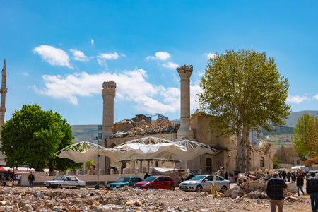 Destruction of the Malatya city after the major february 6 earthquakes. Malatya Turkiye - 4.25.2023のeditorial素材