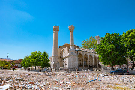 Debris of the Malatya Teze Cami or New Mosque after the major earthquakes. Malatya Turkiye - 4.25.2023のeditorial素材