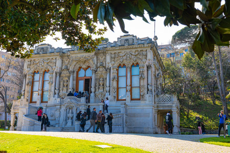 Visitors and ihlamur pavilion or ihlamur kasri in Besiktas district of Istanbul. Istanbul Turkiye - 3.24.2023のeditorial素材